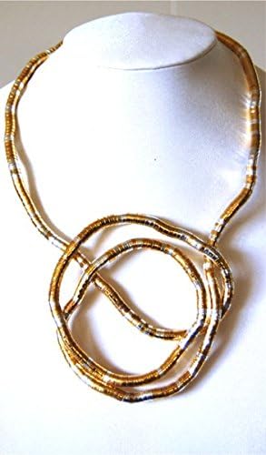 Bendable Necklace by Snake Twist Silver and Gold Multi 8mm