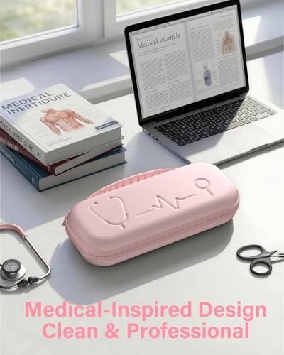 Image of ProCase Stethoscope Case for 3M Littmann Classic III & Cardiology IV -Pink | Hard Protective Carrying Bag Fits MDF, ADC, Omron Stethoscopes, Medical Storage Organizer for Nurses & Nursing Students