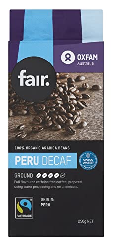 Oxfam fair Decaffeinated Peru Fairtrade Organic Ground Coffee 250g