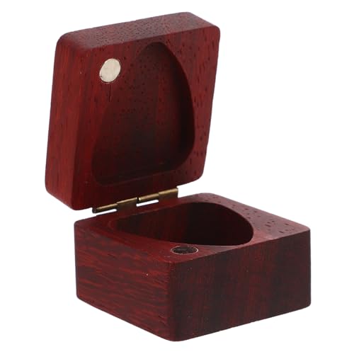 OFFSCH Wooden Guitar Pick Storage Box Durable Natural Container for Acoustic Guitar Ukulele Bass Picks Compact Design for Travel Concerts and Music Parties Owl