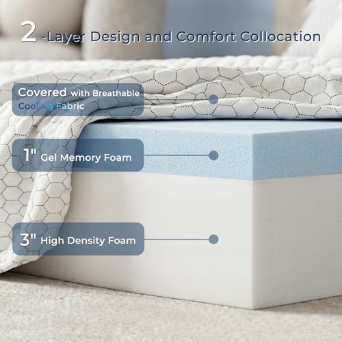 Image of Odorless Foldable Mattress King Size 80 inch x 76 inch x 4 inch, 4 Inch Medium Firm Folding Foam Mattress with Storage Bag, Fiberglass Free Trifold Memory Foam Mattress for RV, Guest Bed