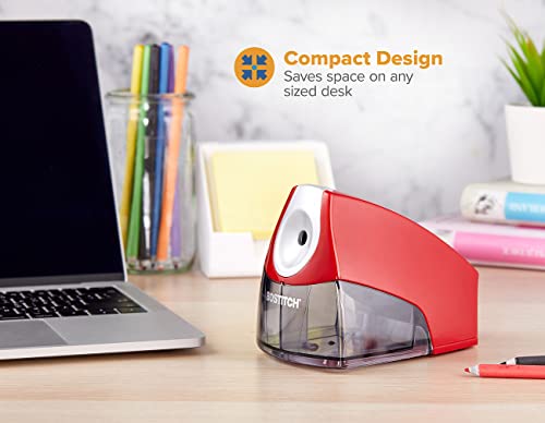 Image of Bostitch Office Electric Pencil Sharpener for Classroom & Desk Use, Heavy-Duty Stall-Free Motor, High-Capacity Shavings Tray, Red (Pack of 6)