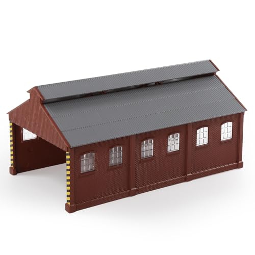 N Scale Not-Built Loco Maintenance Building Painted Service Shop for Model Railroad JZN5531SR (Red)