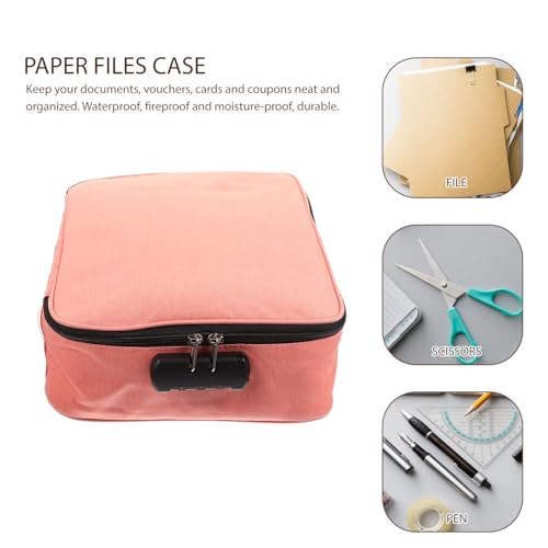 Boîte à documents ignifuge et imperméable HEMOTON rose multicouche avec serrure - 5