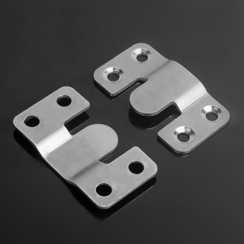 Image of 4 Pairs Interlocking Flush Mount Bracket Picture Hanging Hook，Stainless Steel Picture Bracket, Z Clip Photo Wall Mount Connector for Furniture Photo Hardware Mirrors