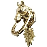 Castelion® Solid Brass Horse Head Door Knocker | High Quality Home Accessories | Animal Front Door Knocker | Easy to Attach | Unique Home Decor | 18.5cm (71/4")