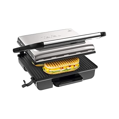 Tefal Kontaktgrill Inicio Adjust GC242D | Elektrogrill | Panini, Toasts, Steak | Regelbarer Thermostat mit 3 Stufen | Antihaftbeschichtete Grillplatten | 2000W | 36.4 x 33.7 x 11.8 cm Cover