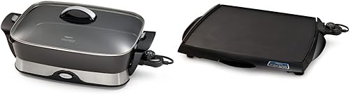 Presto 06857 - Sartén eléctrica plegable de 16 pulgadas, color negro y 07046 Tilt 'n Drain - Plancha eléctrica Cool-Touch