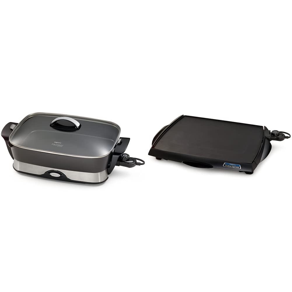 Presto 06857 16inch Electric Foldaway Skillet, Black & 07046 Tilt 