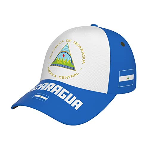 Gorra béisbol bandera Nicaragua ajustable negra unisex miniatura 1