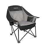Camping Chair, Oversized Portable Camp Chair, Folding Outdoor Chair with Side Pocket and Cup Holder, Heavy Duty Camp Chair up to 400lbs, Large Camp Lounge Beach Chairs for Outdoor, Sports, Fishing