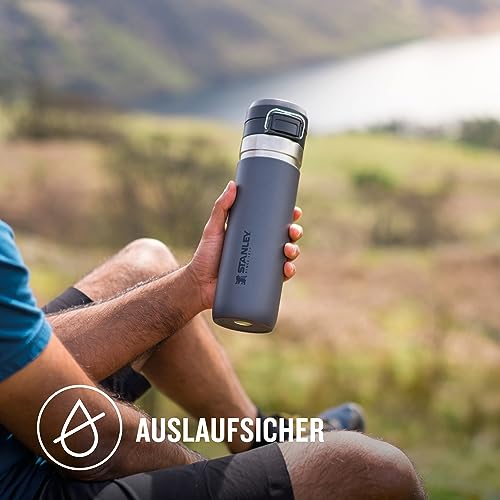 Stanley Quick Flip Trinkflasche Edelstahl 0.71L - Hält 12+ Stunden Kalt - Wasserflasche BPA-Frei - Spülmaschinenfest - Druckverschlussdeckel - Thermosflasche Auslaufsicher - Charcoal