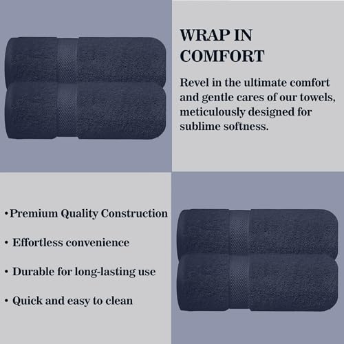 Image of Sulfar 100% Terry Ring Spun Cotton Face Towel - Quick-Dry, Highly Absorbent (480 GSM) (30 x 30 Cm) Navy Blue (Pack of 2)