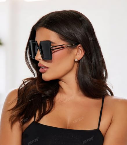 AIEYEZO Oversized Sunglasses for Women Square Fashion Big Large Frame Sun Glasses UV400 Protection3