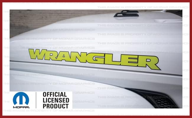 Miniatura 3 de Decal Mods Wrangler Hood - Calcomanía de vinilo gráfica para Jeep Wrangler JKJLJT (2007-2022) verde vibrante con contorno negro FVGNBO (juego de 2)