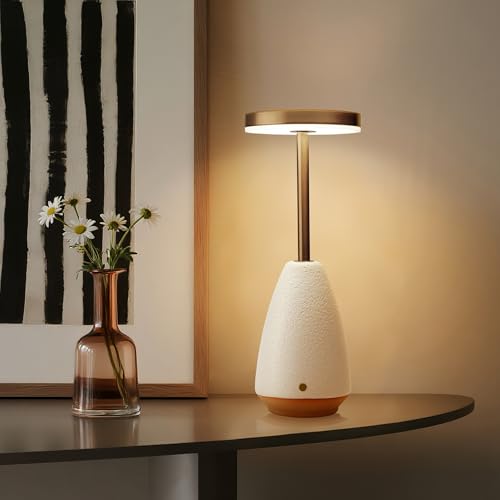 RONDURE Ceramic Cordless Rechargeable Touch Dimmable Table Lamp