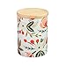 Ceramiczne słoiki do przechowywania Kanistry do przechowywania z wzorem kwiatowym z pokrywką z drewna 650 ml / 21.9 uncji Słoik do przechowywania żywności na przyprawy kuchenne ，Herbata ，Słoiki kuch