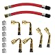 14 STK Ventilverlängerung Autoventil Set: 6x 45° 90° 135° Autoventil Adapter Winkelventil Ventiladapter,2x 10cm Flexible Reifenventilverlängerungen,6 Metallkappen, für Auto Motorrad Fahrrad Scooter