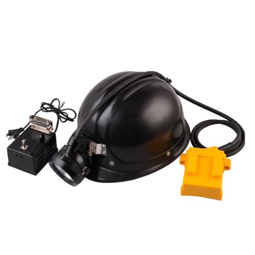 5W Head Mounted Mining Lamp, Strong Light Rechargeable Ultra Bright Head Mounted Strong Light Coal Mine Explosion-Proof Mining Lamp (with Black Helmet)