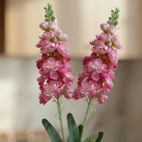 Image of Decor & More 2 PCS Realistic Silk Delphinium Long Stem Artificial Flowers Bunch Without Pot | Artificial Flower for Decoration | Long Artificial Flowers for Big Vase | Home & Restaurant (Without Pot)