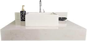 Bancada 100% Porcelanato 60x45 Para Banheiro Lavabo Moderna Elegante (Bege)