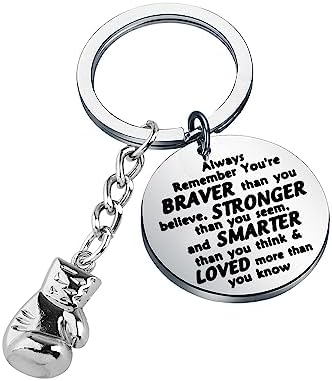 Hugwish Bokshandschoenen, 2 stuks, sleutelhanger, bokshandschoenen, sleutelhanger, voor boksfans, zilver., M