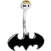 DC Comics Batman Black Bat man 14 Gauge Belly Button Ring