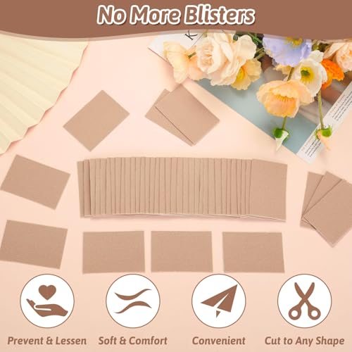 Image of Shynek 45 Sheets Moleskin Tape, Moleskin for Feet, Moleskin for Blisters, Adhesive Mole Skin Patch for Shoes, Blister Prevention Padding, Moleskin Tape for Boots Hiking Reduce Friction Pain (Brown)