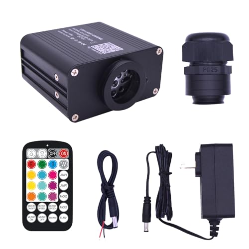 BENEVIBE Twinkle 16W Mini Bluetooth APP Control Music Sync Fiber Optic Light Source RGBW Light Box Engine Diver for Car Starlight Headliner Home Indoor Star Ceiling Decoration