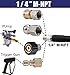 Sewer Jetter Kit 100 FT for Pressure Washer,Sewer Jetter Nozzles Kit,Drain Cleaning Hose for Pressure Washer,Button Nose and Rotating Sewer Jetting Nozzle,1/4 Inch NPT,5800 PSI,1 Year Warranty