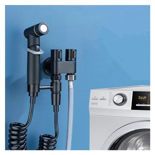 Rociador de bidé de mano con control de presión ajustable para ducha íntima de baño 4