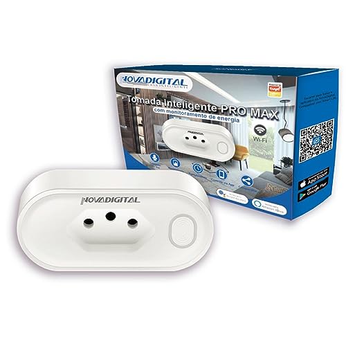 Tomada Inteligente Wi-Fi 20A App Alexa Google 3 Pinos Com Medidor De Consumo NovaDigital WK-BR PRO M