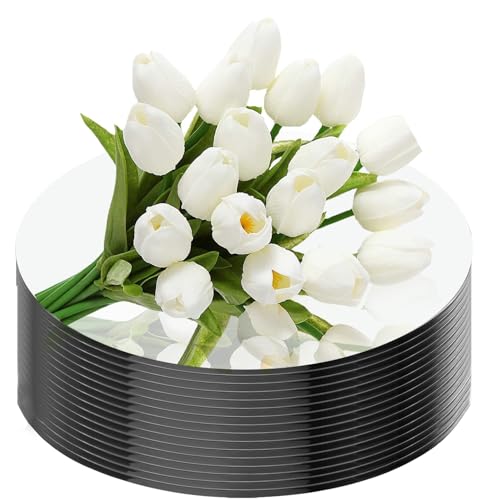 Cunnikku 16Pack Round Mirror Centerpieces for Table Decorations, 12inch Circle
