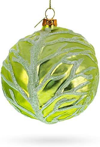 Handcrafted Green Cabbage Blown Glass Christmas Ornament - Image 5