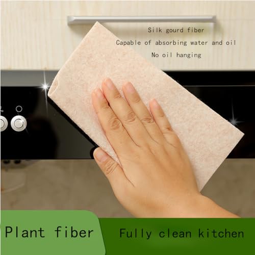 Image of Natural loofah dishwashing Sponge, Biodegradable, Suitable for Kitchen dishwashing, More Environmentally Friendly, Clean, and Scratch Free, 10 piece Set (7.87in*9.84in)