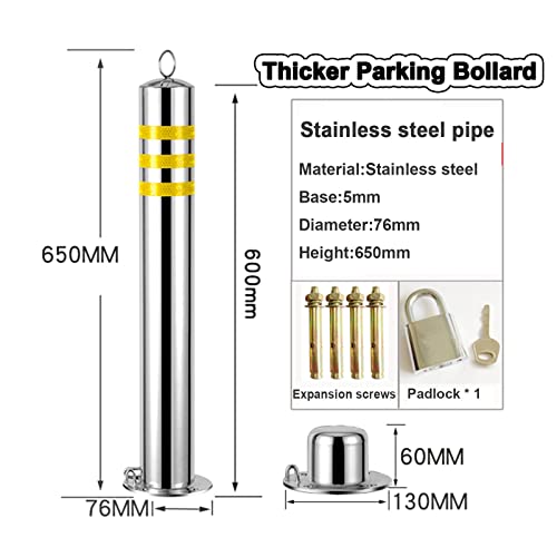 Générique Barrière de Parking verrouillable en Acier Inoxydable - Borne d'accès sécurisée pour allée - Solution de sécurité pour Parking Facile à Installer