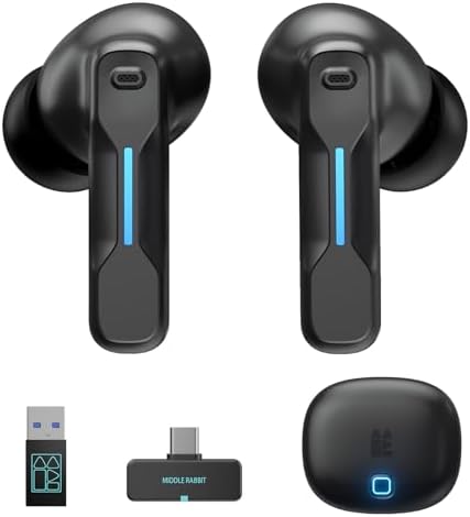 Middle Rabbit SW5 USB C Wireless Gaming Earbuds with Mic, 20ms Low ...