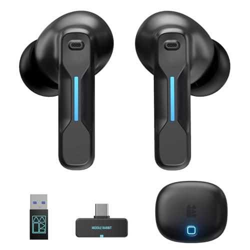 Écouteurs Gaming sans Fil SW5 avec Bluetooth 5.4 et dongle 2,4 GHz, Casque sans Fil IPX4 résistant à l'eau avec mic AI, 20 ms Latence Ultra-Faible avec PC,Switch,VR,PS5,Ordinateur de Bureau,Mobile