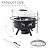 NATURAL EXPRESSIONS 32 Inch Large Fire Pit with 2 Grills, Outdoor Wood Burning Fire Pit with Cooking Grate, Lid, Poker and Round Waterproof Cover for Patio, Ourside, Bonfires, Picnic, Party.