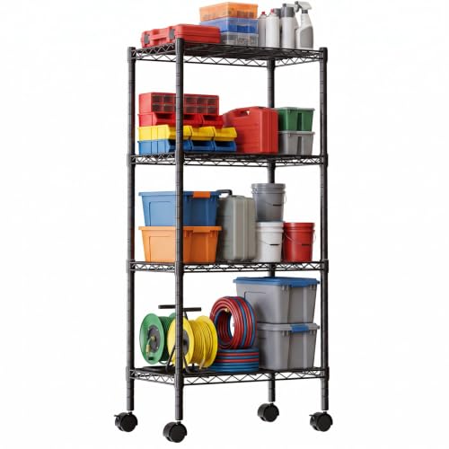 Image of DUMOS 4-Tier Metal Storage Shelves, Shelving Unit, Storage Rack, 23 inch W