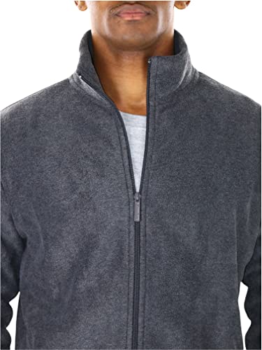 Image of ToBeInStyle Men's Zip Up Long Sleeve High Collar Polar Fleece Jacket