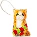 Ornativity Christmas Mini Cat Ornament - Furry Orange Kitten with Scarf Holiday Tree Hanging Decoration