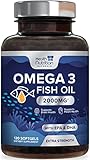 Omega 3 Fish Oil Supplement - 3X Omega 3 Fish Oil with EPA & DHA - 1440 mg Omega-3 - Natural Support...
