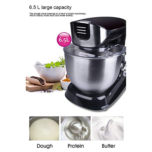 3 in 1 Küchenmaschine, Küchenmaschine, 1300W Küche Food Mixer mit 6 Geschwindigkeit und Puls, Haushaltsmixer mit 6.5L… – Bild 5