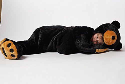 The All New SnooZzoo Children Black Bear Sleeping Bag for Children up to 54 inches Tall.
