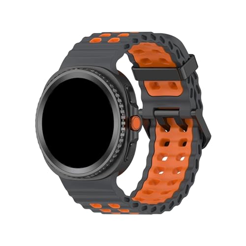 �V���J�Q���X�|�[�c�x���g�ɓK������Samsung Galaxy Watch 8 40 mm 44 mm/8 Classic 46 mm�x���g�A�N�Z�T���[(Dark Gray-Orange,For Galaxy Watch 8 40mm)