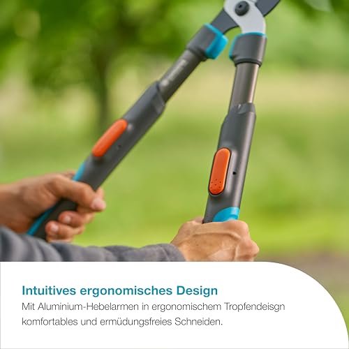 Gardena Astschere TeleCut Pro S, Teleskop-Astschere für frisches Holz bis 50 mm, verlängerbar bis 670 mm, präzisionsgeschliffene Klingen, PowerCoating für saubere Schnitte (12040-88)