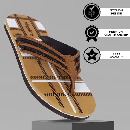 Image of Men's Stylish Checked Flip-Flops | Soft Sole Casual Slippers for Comfort