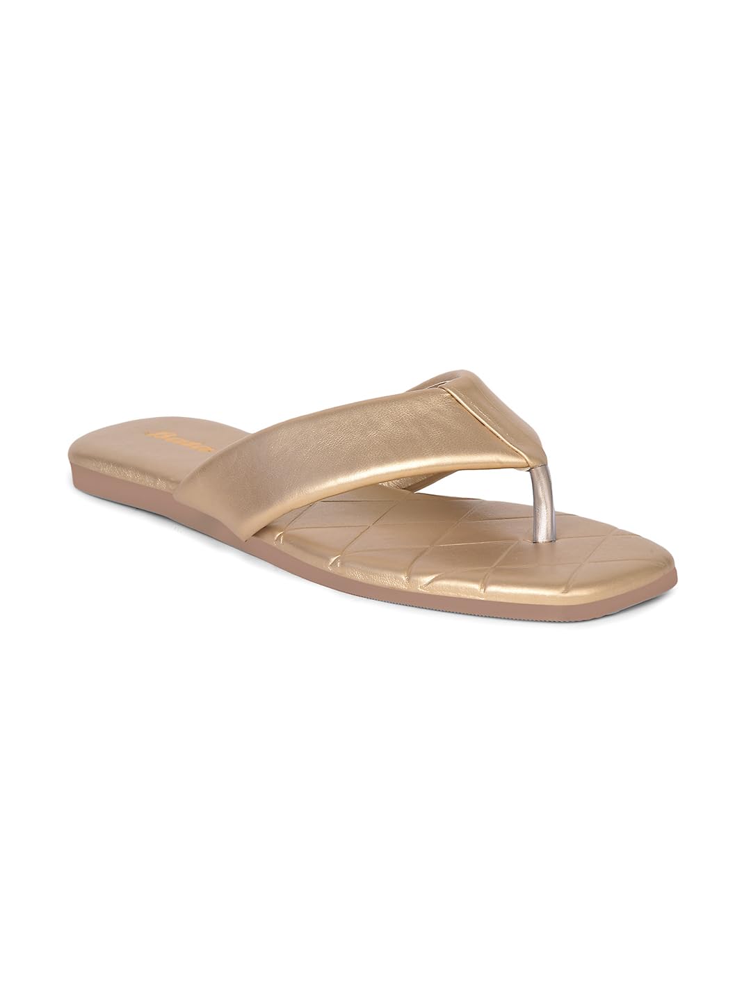 bata Women's Casual Thong Slipper - Gold-picture-55