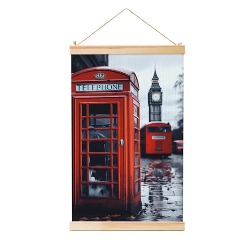 Poster mural en bois véritable œuvre d'art rétro de Londres 91,4 x 61 cm